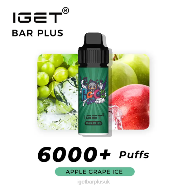 IGET Bar London | IGET BAR PLUS - 6000 PUFFS Apple Grape Ice