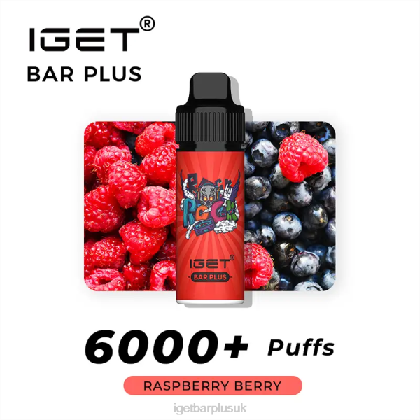 IGET Bar Vape UK | IGET BAR PLUS - 6000 PUFFS Raspberry Berry