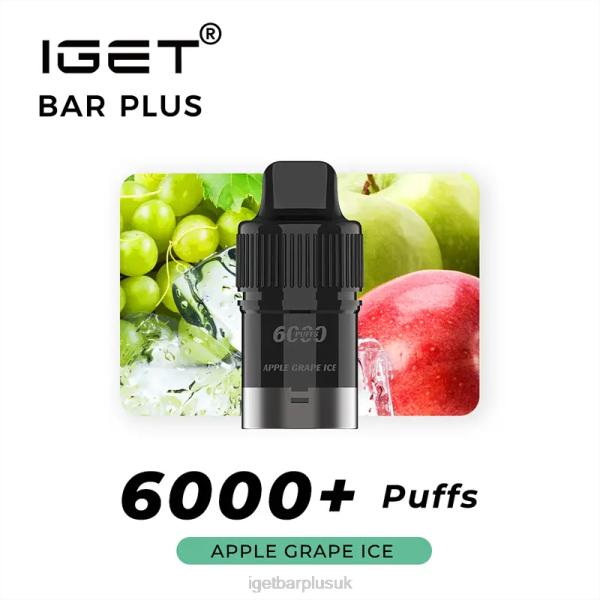 IGET Vape London | IGET Bar Plus Pod 6000 Puffs Apple Grape Ice