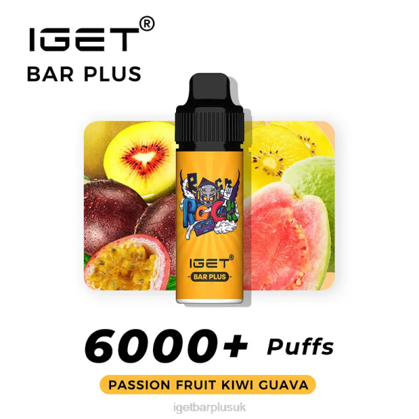IGET Vape UK | IGET Bar Plus 6000 Puffs Passion Fruit Kiwi Guava
